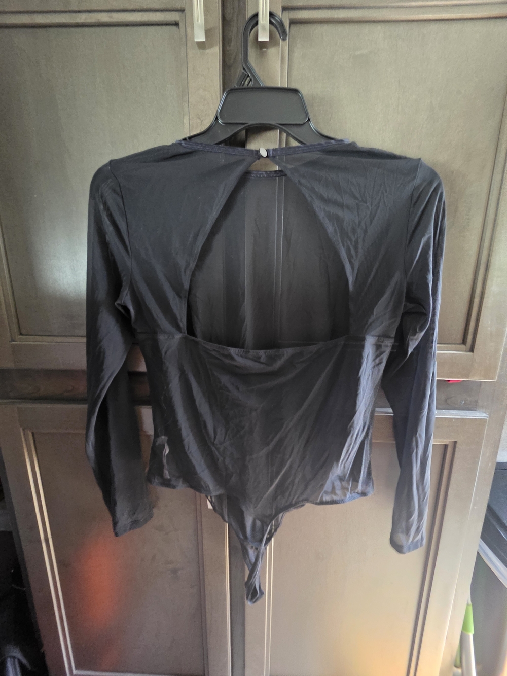 Auden Black Long-Sleeve Sheer Bodysuit - Picture 2 of 3
